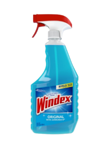 A bottle of windex is shown in this picture.