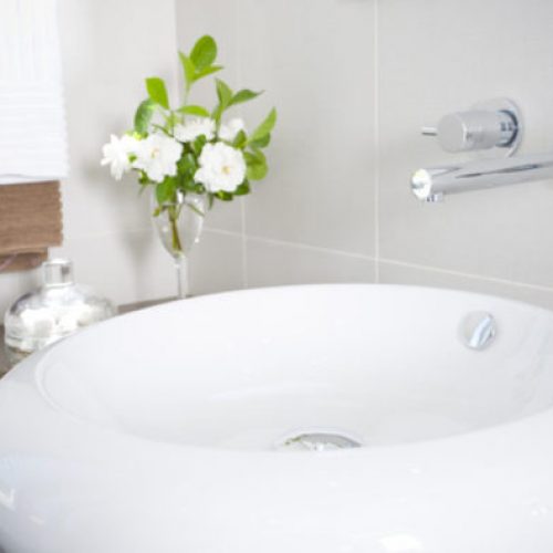 New sink and faucet New round sink with stainless steel faucet